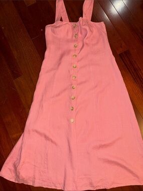 Vince Camuto Coral Pink Button-Front Sundress